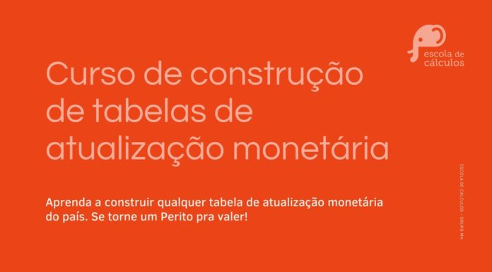 Aprenda a construir qualquer tabela de tabela de atualização monetária I ESCOLA DE CÁLCULOS