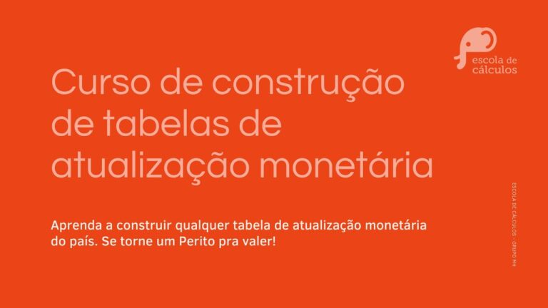 Aprenda a construir qualquer tabela de tabela de atualização monetária I ESCOLA DE CÁLCULOS