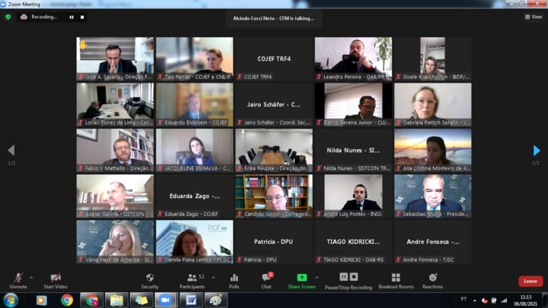 TRF4: Fórum Interinstitucional Previdenciário realiza primeira reunião com a nova gestão da Cojef (06/08/2021)