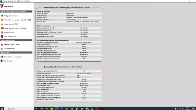 Como funciona a planilha da revisão da Vida Toda